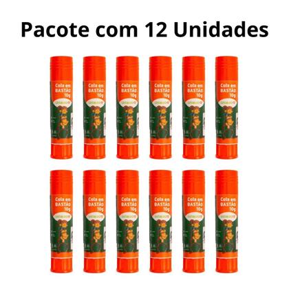 Imagem de Cola Bastão 10G Pacote com 12 Unidades Leo & Leo