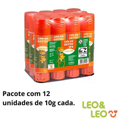 Imagem de Cola Bastão 10G Pacote com 12 Unidades Leo & Leo