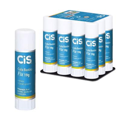 Imagem de Cola Bastão CIS Fix 19g Escolar e Artesanato C/12 Unidades