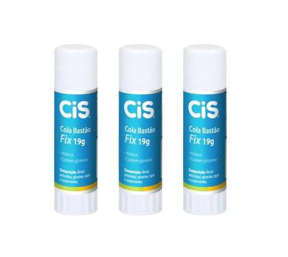 Imagem de Cola Bastão CIS Fix 19g Escolar e Artesanato C/12 Unidades