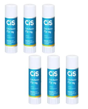 Imagem de Cola Bastão CIS Fix 19g Escolar e Artesanato C/12 Unidades