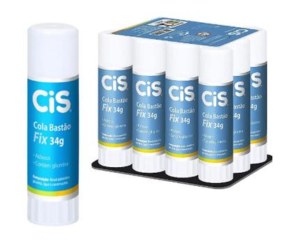 Imagem de Cola Bastão CIS Fix 34g Escolar e Artesanato C/3 Unidades