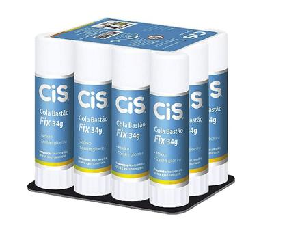 Imagem de Cola Bastão CIS Fix 34g Escolar e Artesanato C/3 Unidades