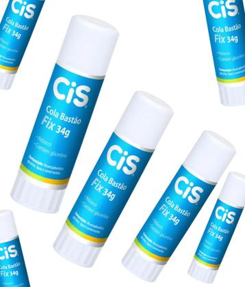 Imagem de Cola Bastão CIS Fix 34g Escolar e Artesanato C/3 Unidades