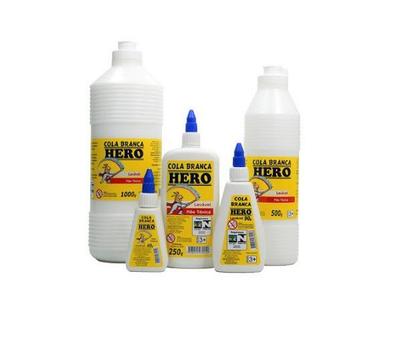 Imagem de Cola Branca Escolar 500gr - Marca Hero - Kit 2 frascos