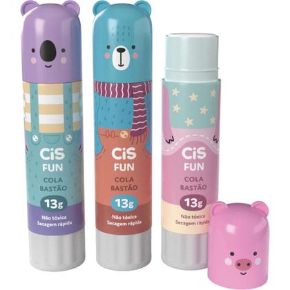 Imagem de Cola em Bastao CIS FUN 13G 3 Cores