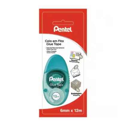 Imagem de Cola em Fita Glue Tape Fibra de Carbono 6mm x 12m Maior Fixação - Pentel