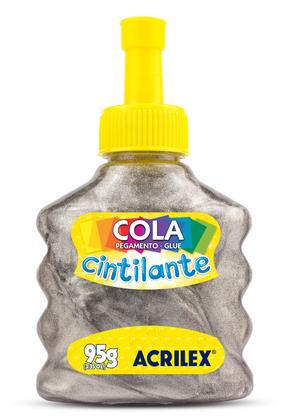 Imagem de Cola Glitter 6 Cores + Cola Cintilante 95g Prata Acrilex