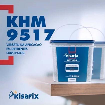 Imagem de Cola Hot Melt Kisafix (Branca) Balde Com 2,5 Kg