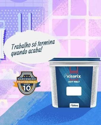 Imagem de Cola Hot Melt Kisafix (Mix Branca E Cristal) Balde Com 2,5 Kg