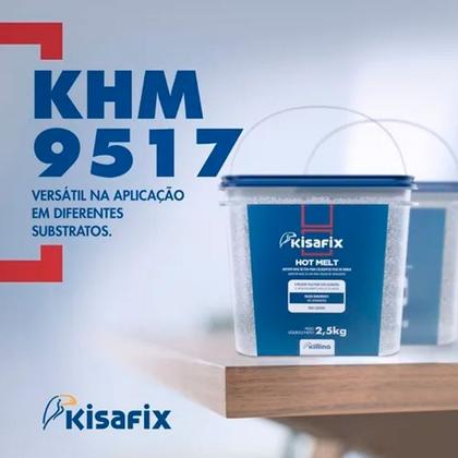 Imagem de Cola Hot Melt Kisafix (Mix Branca E Cristal) Balde Com 2,5 Kg