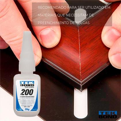 Imagem de Cola Instantânea Alta Viscosidade Tek Bond 200 Gel 20g Kit 5