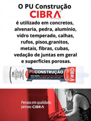 Imagem de Cola PU Construção Selante de Poliuretano Cibra Flex 400g Preto - cx c/ 5 Unid. CIBRA SELANTES