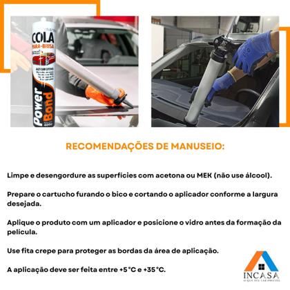Imagem de Cola Selante Power Bond Parabrisas Vidros Automotivos 400g Pu55 Top