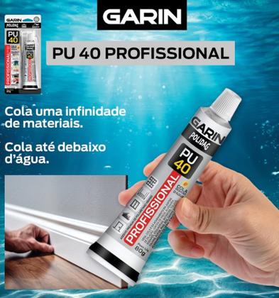 Imagem de Cola Selante Pu 40 Silicone Profissional 80gr Branco Veda Debaixo D'agua Garin Pequenos Reparos