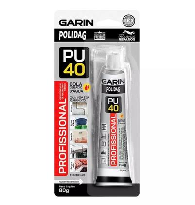 Imagem de Cola Selante Pu 40 Silicone Profissional 80gr Branco Veda Debaixo D'agua Garin Pequenos Reparos