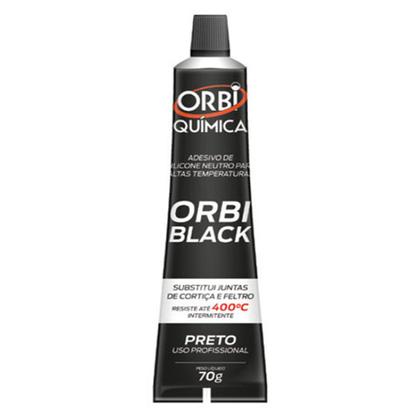 Imagem de Cola Silicone Junta Alta Temperatura OrbiBlack 70g Preto - Orbi Quimica