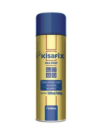Imagem de Cola Spra Kisafix Adesivo De Contato 500ml para espuma tecidos madeira