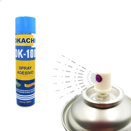 Imagem de Cola Spray Adesivo Temporária Okachi Artesanato 600ml - 2un