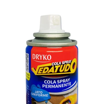 Imagem de Cola Spray Permanente Papel De Parede Madeira Tecido 100ml Dryko Adesivo Artesanato Espuma Couro Isopor Plástico Carpete