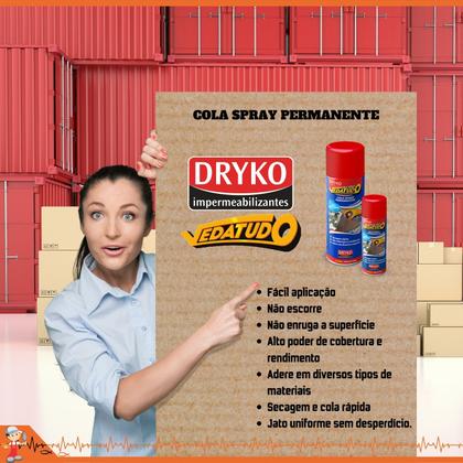 Imagem de Cola Spray Permanente Seca Rápido Incolor 400ml Vedatudo
