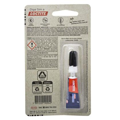 Imagem de Cola Super Bonder 3g Original Adesivo Instantâneo Loctite