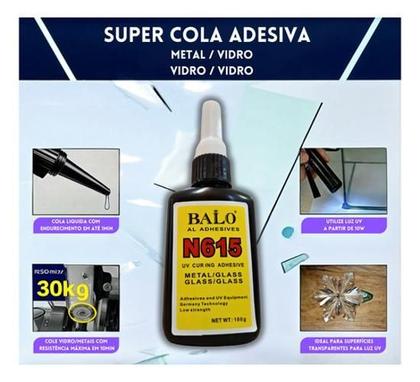 Imagem de Cola Super Contato Vidro Metal Uv Instantânea Secagem Rápida