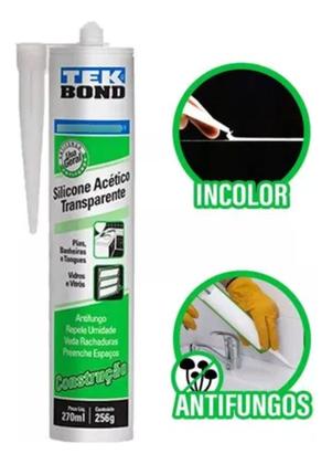Imagem de Cola Tekbond Selante Silicone Acético 256g