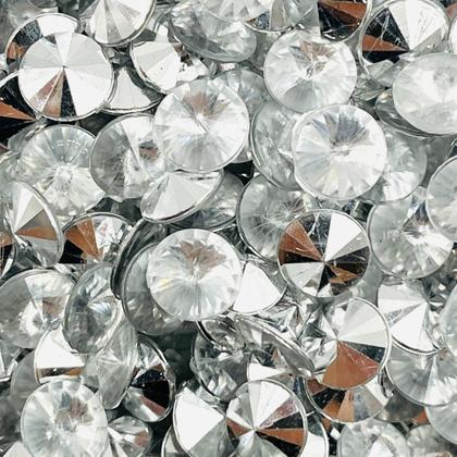 Imagem de Colagem Chaton Diamante Plástico Transparente 8mm 100pçs 12g