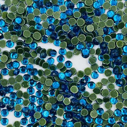 Imagem de Colagem Chaton Hot Fix Meia Pérola Vidro Azul 4mm 500pçs 20g