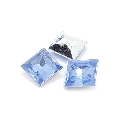 Imagem de Colagem Quadrado Strass Acrílico Azul Claro Transparente 10mm 200pçs 70g