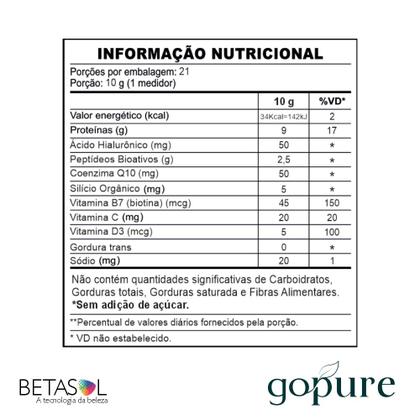 Imagem de Colágeno 100 Hidrolisado com Biotina e Vitaminas 300g GoPure