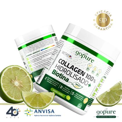 Imagem de Colágeno 100 Hidrolisado com Biotina e Vitaminas 300g GoPure