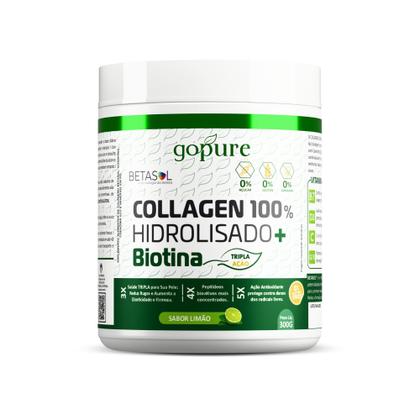 Imagem de Colágeno 100 Hidrolisado com Biotina e Vitaminas 300g GoPure
