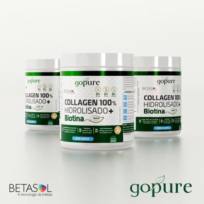 Imagem de Colágeno 100 Hidrolisado com Biotina e Vitaminas 300g GoPure