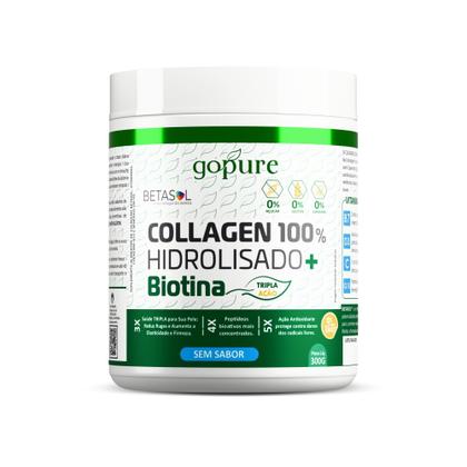 Imagem de Colágeno 100 Hidrolisado com Biotina e Vitaminas 300g GoPure