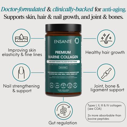 Imagem de Colágeno em pó ENSANTÉ Premium Marine Tipo I II III IV com vitamina C