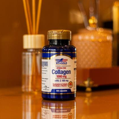 Imagem de Colágeno Hidrolisado 1000 mg + Vit. C Vitgold Kit2x 100 cáp.