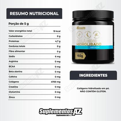 Imagem de Colágeno Hidrolisado 150g em Pó Growth Supplements