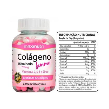 Imagem de Colágeno Hidrolisado 750mg Femme 90Cps - MaxiNutri