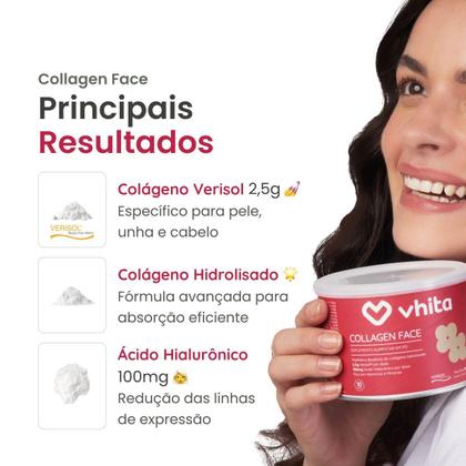 Imagem de Colágeno Hidrolisado Verisol Com Ácido Hialuronico Em Pó Neutro 30 Doses Vhita 3 unidades