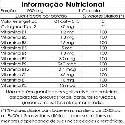 Imagem de Colágeno Tipo 2 Com Vitaminas 30 Cápsulas 500mg Duom