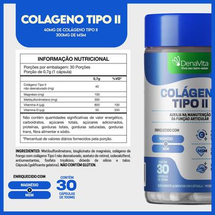 Imagem de Colágeno Tipo 2 + Msm + Magnésio, Collagen Uc2 - Denavita