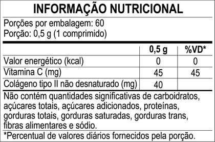 Imagem de Colágeno Tipo 2 Não Hidrolisado com Vitamina C 60 comprimidos Apisnutri
