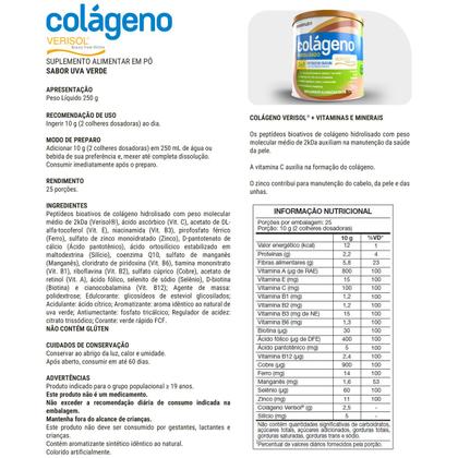Imagem de Colágeno Verisol Maxinutri Lata 250g Sabor Uva Verde