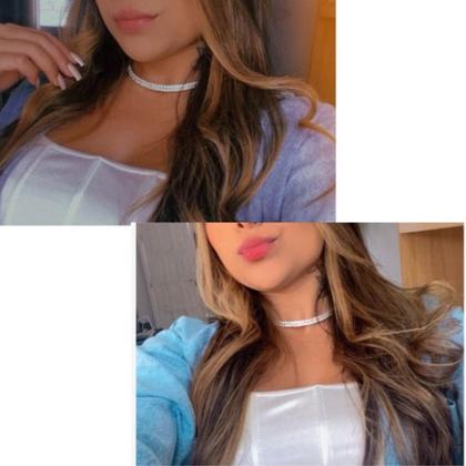 Colar 2 Voltas Strass Choker Gargantilha Festa Prata C40 - Milly - O Shopping das Noivas Imagem de Colar 2 Voltas Strass Choker Gargantilha Festa Prata C40