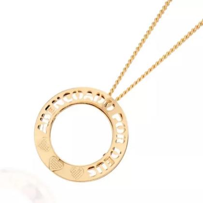 Imagem de Colar Abençoado Por Deus Rommanel Banhado Ouro 18k Tamanho 50cm