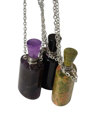 Imagem de Colar Aço Inox com Difusor de Ametista Frasco Elixir de Proteção e Espiritualidade