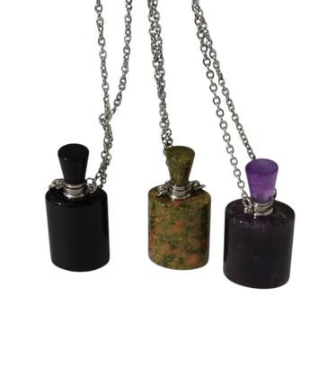 Imagem de Colar Aço Inox com Difusor de Ametista Frasco Elixir de Proteção e Espiritualidade