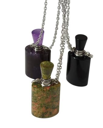 Imagem de Colar Aço Inox com Difusor de Ametista Frasco Elixir de Proteção e Espiritualidade